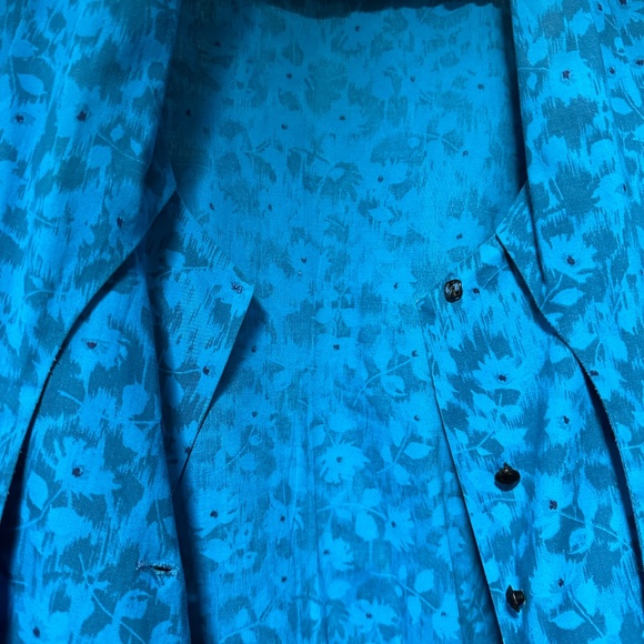 Vintage 1950s Cotton Blouse Sportkraft Cropped with Tie and Button Closure - Picture 13 of 15